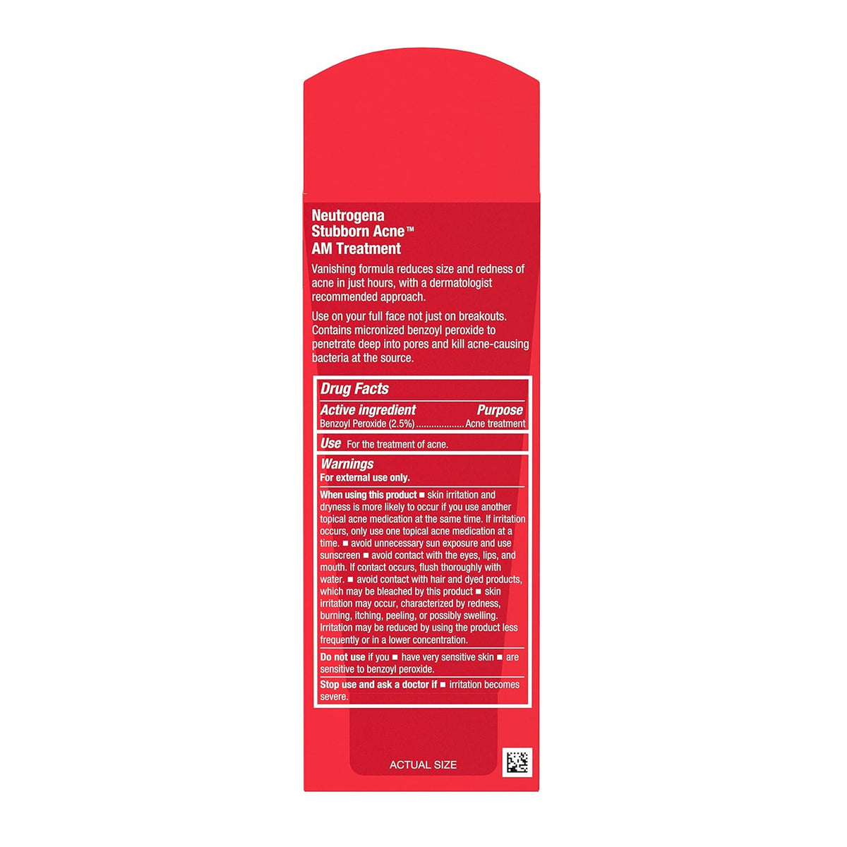 Neutrogena Stubborn Acne AM Treatment – Daily Skincare Ritual for Clearer Morning Skin, 2.5% Micronized Benzoyl Peroxide