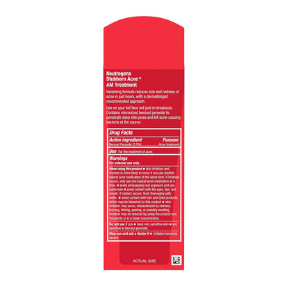 Neutrogena Stubborn Acne AM Treatment – Daily Skincare Ritual for Clearer Morning Skin, 2.5% Micronized Benzoyl Peroxide