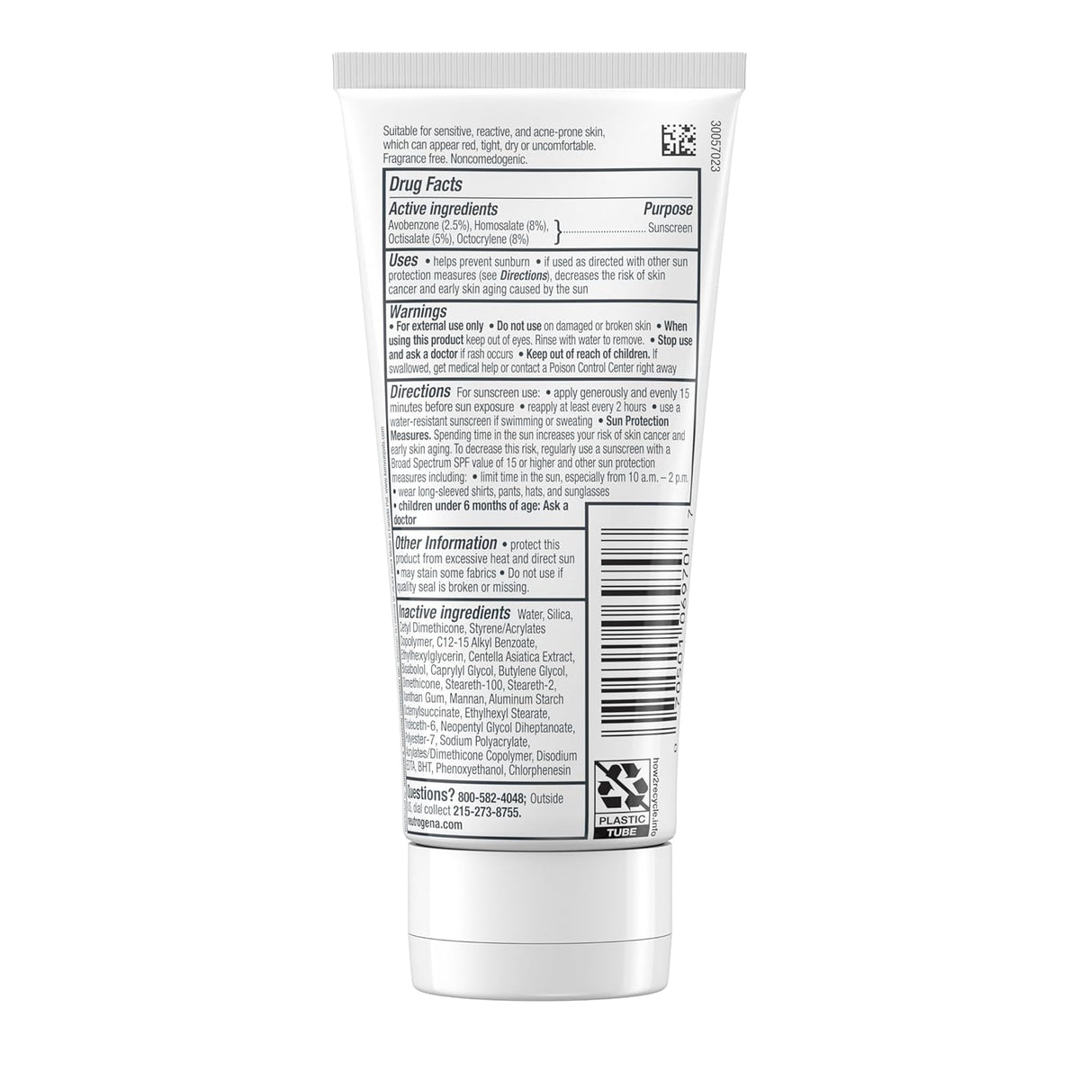 Neutrogena Ultra Gentle Face Moisturizer SPF 30 – Travel-Size CICA Lotion for Hiking, Commuting, and Patio Days