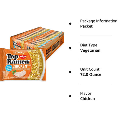Nissin Top Ramen Bowl – Single-Serve Bowl for Clutter-Free Lunch Prep, Just Add Water, Beef 6-Pack