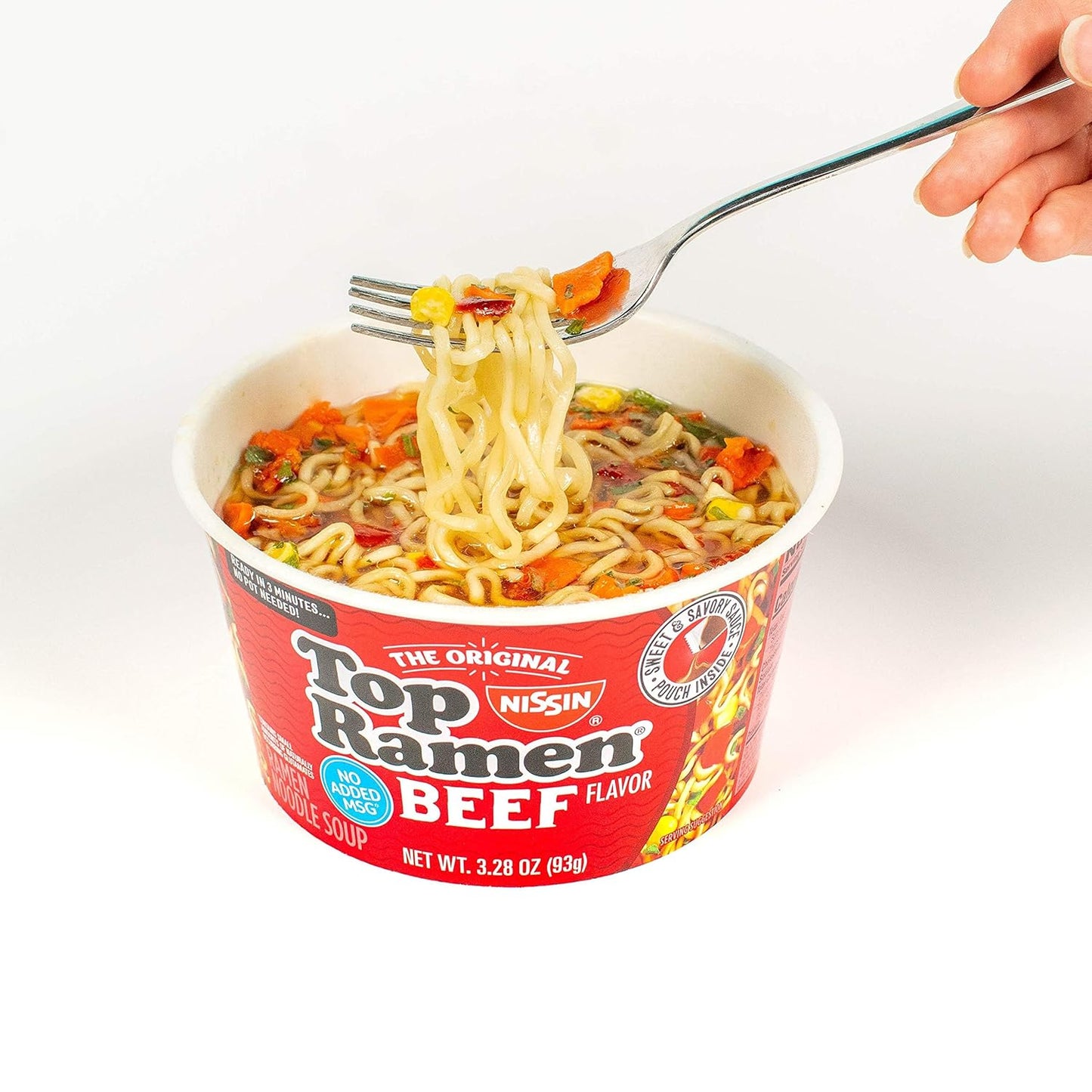 Nissin Top Ramen Bowl – Single-Serve Hot Lunch for Home Office Focus Days, Shrimp Flavor 6-Pack