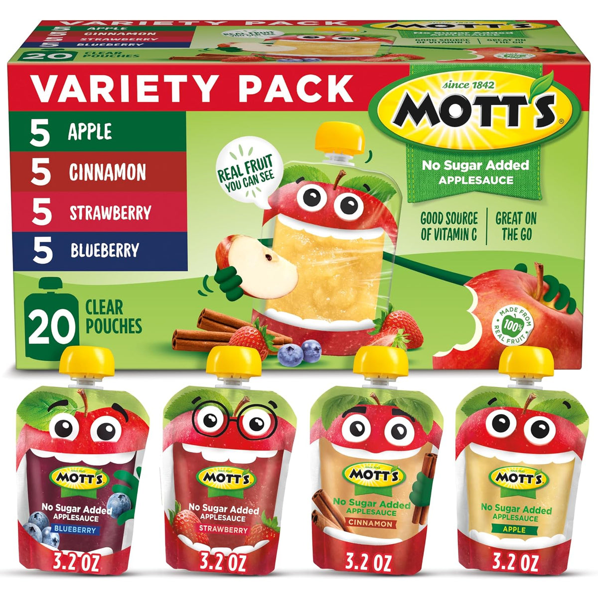 no sugar added across all pouches in the variety pack