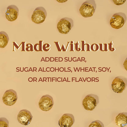 no sugar alcohols (no maltitol, no erythritol) for gentle digestion
