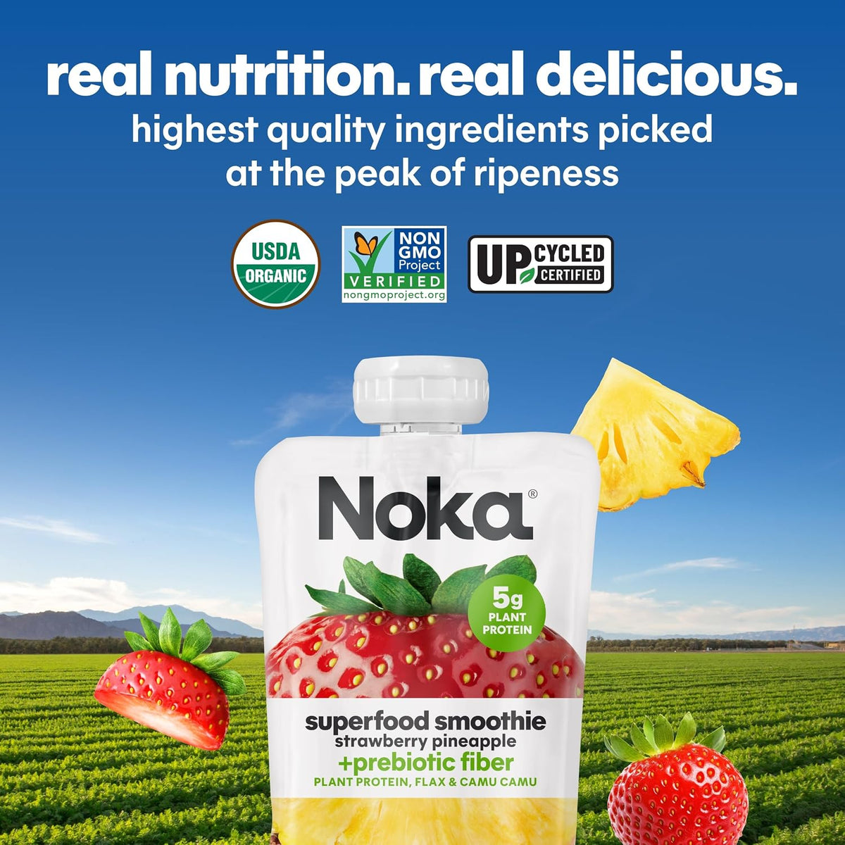 Noka Organic Superfood Pouches – Sugar-Free Recovery Snack for Elimination Diets, 12 Pack