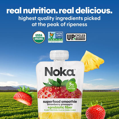 Noka Organic Superfood Pouches – Sugar-Free Recovery Snack for Elimination Diets, 12 Pack