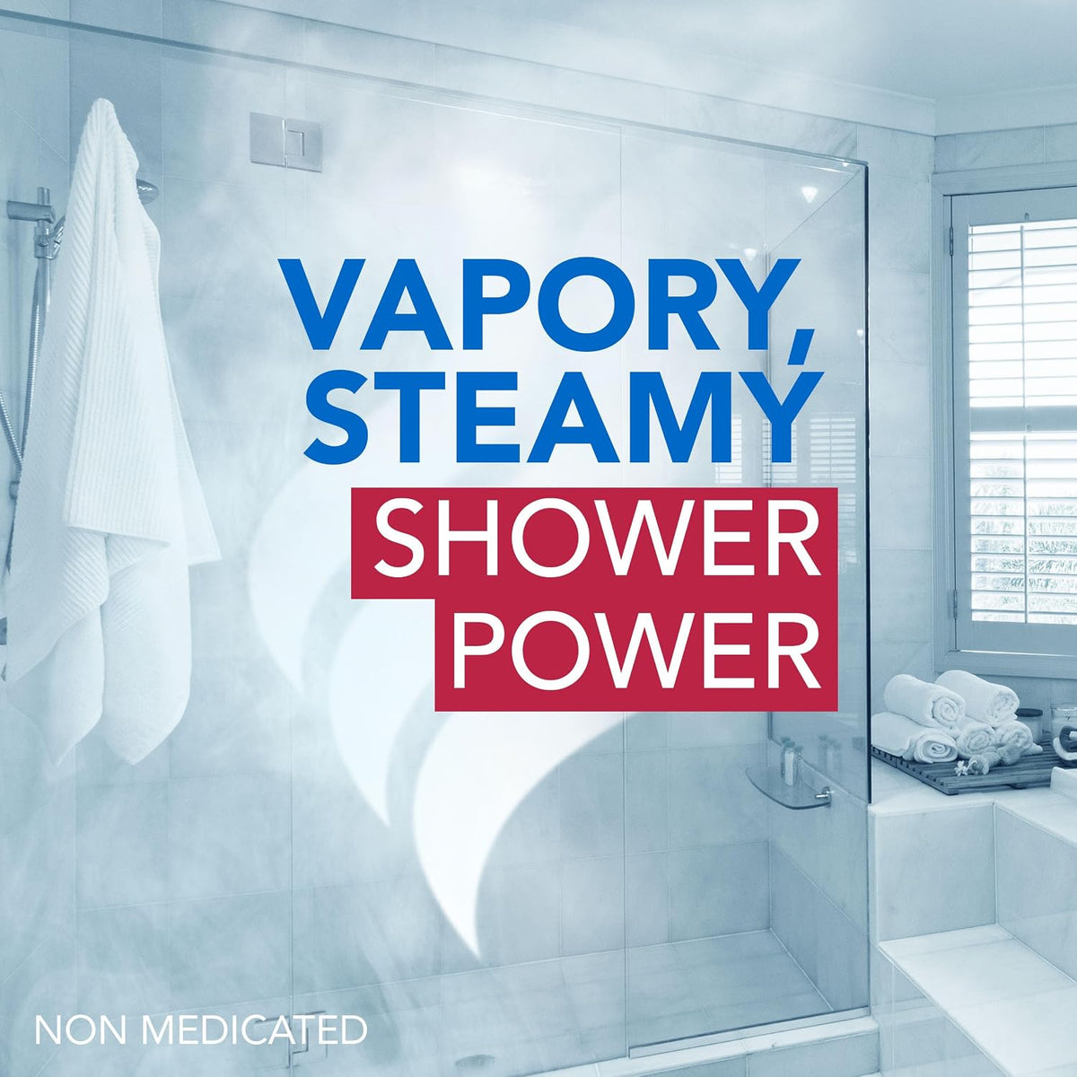 non-medicated formula activated by shower steam—no device required