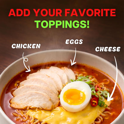 Nongshim Ramen Noodles, Single-Serve Minimalist Pantry Bowl, Clean Microwavable Korean Hot & Spicy Ramen
