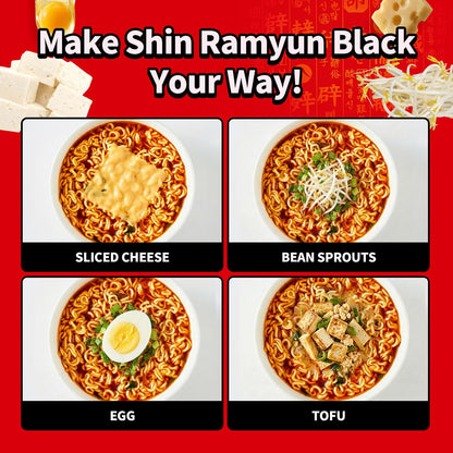 Nongshim Shin Ramyun Black – Warming Spicy Ritual for Mindful Wind-Down, Beef Bone Broth Korean Ramen