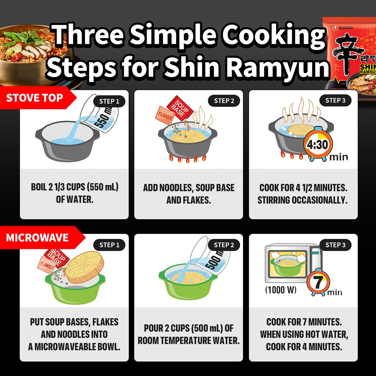 Nongshim Shin Ramyun Instant Noodles – Compact Backpacking Dinner for Outdoor Adventures