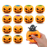 BILLMOSS 12 PCS Halloween Mini Pumpkin Squishies Stocking Stuffer and Goodie Bag Gift Set