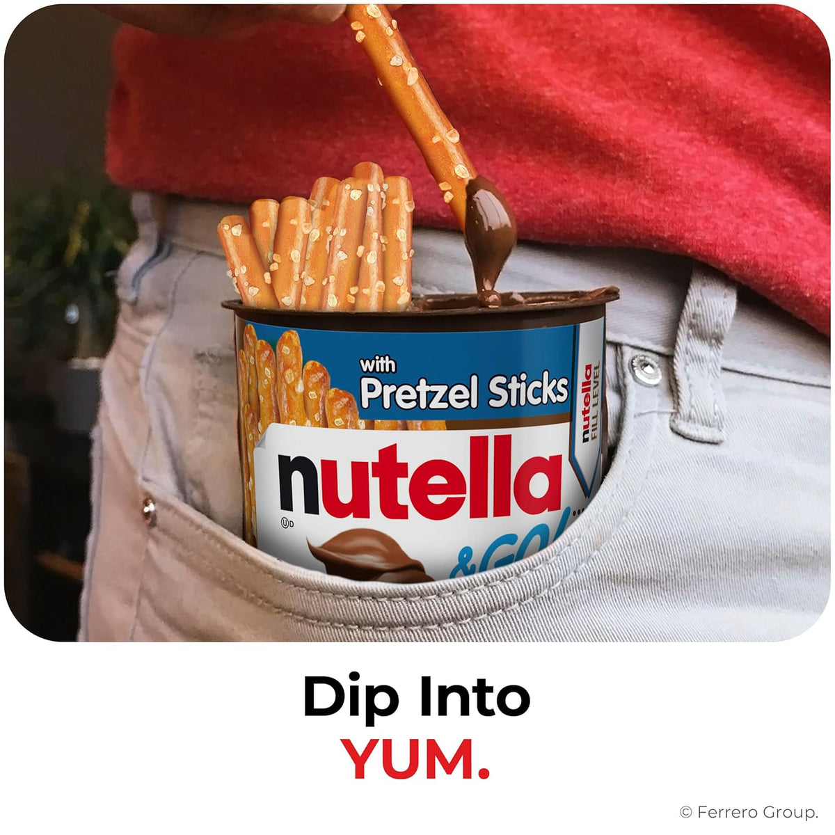 Nutella & GO! Chocolate Hazelnut Dip + Pretzel Sticks – Stocking Stuffer and Holiday Snack Gift, 10 Single Cups