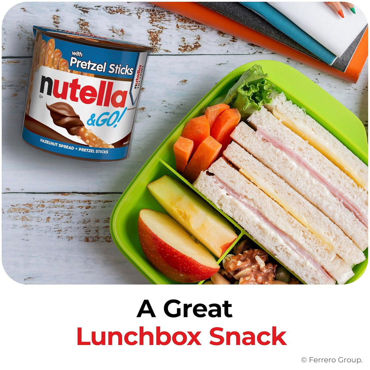 Nutella & GO! Chocolate Hazelnut Dip + Pretzel Sticks – Stocking Stuffer and Holiday Snack Gift, 10 Single Cups