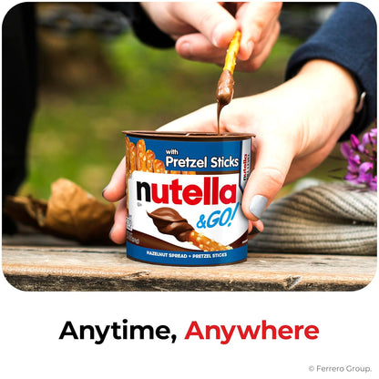 Nutella & GO! Chocolate Hazelnut Dip + Pretzel Sticks – Stocking Stuffer and Holiday Snack Gift, 10 Single Cups