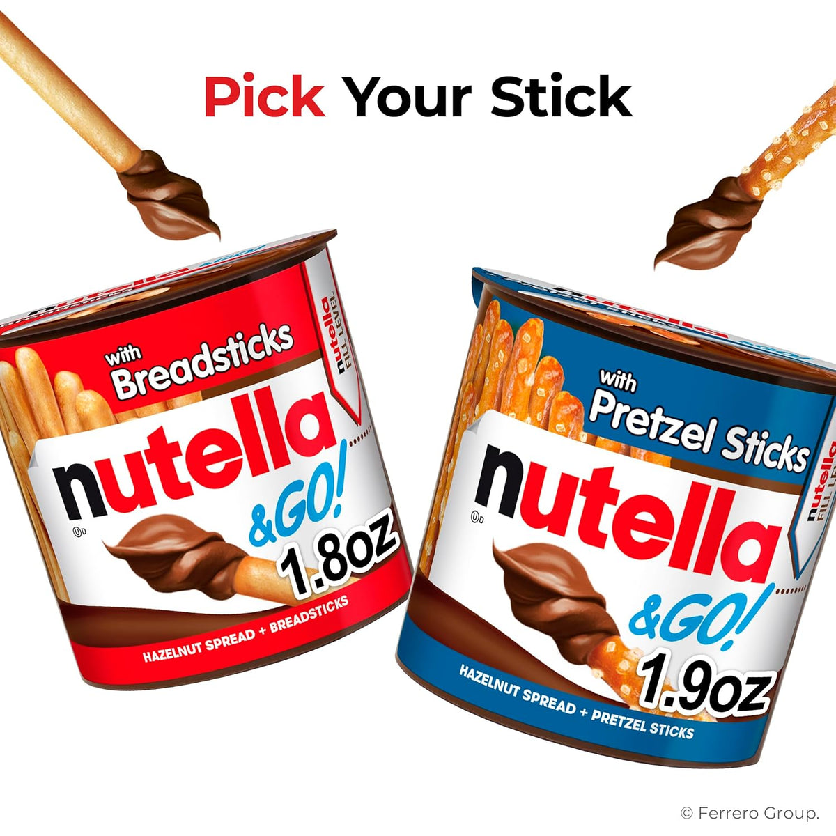 Nutella & GO! Chocolate Hazelnut Spread with Breadsticks – Kid-Friendly After-School Snack, 24 Bulk Snack Packs
