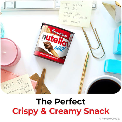 Nutella & GO! Hazelnut Spread with Breadsticks – Road Trip Snack for Backseat Passengers, 12 Single-Serve 1.8 oz Cups