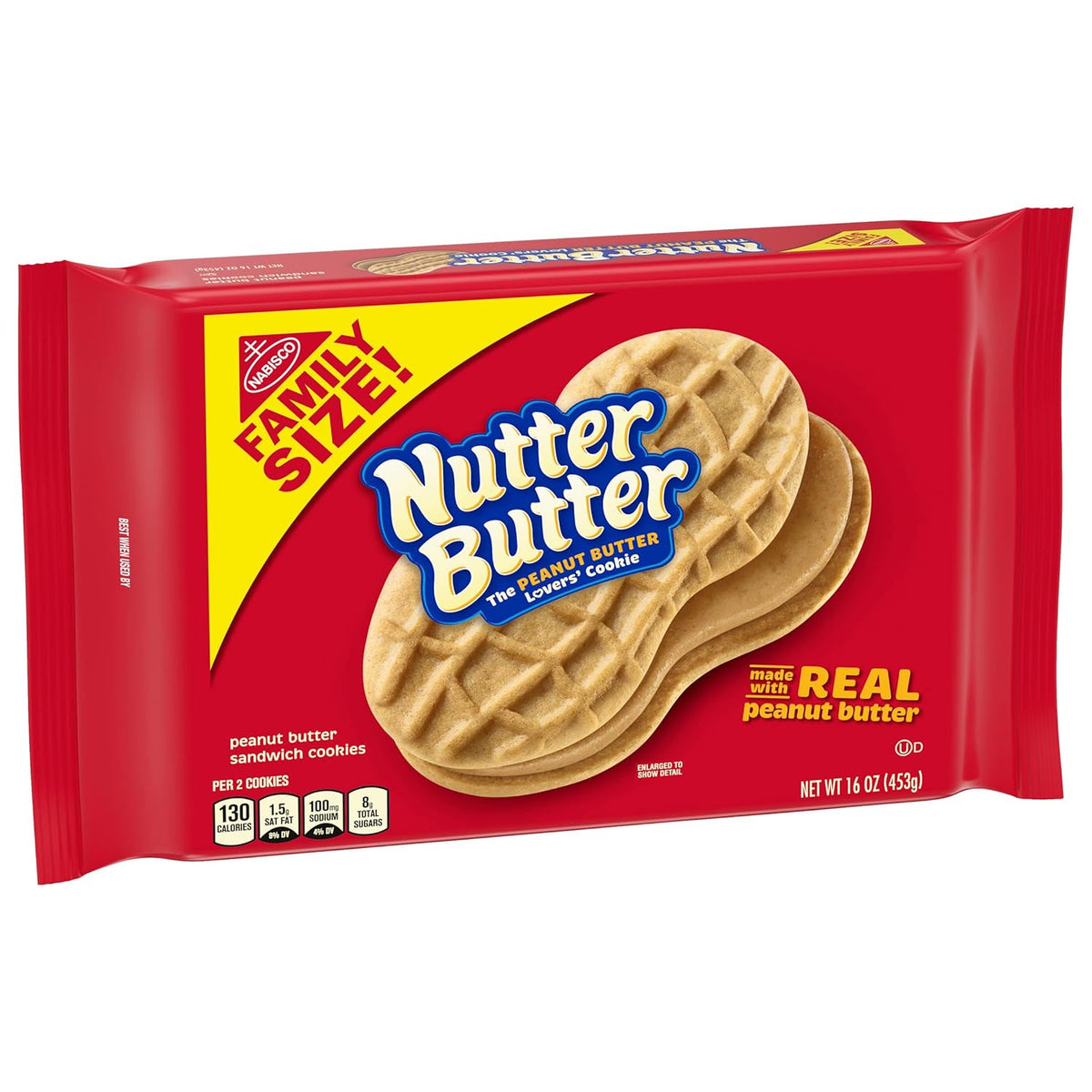 Nutter Butter Family Size Peanut Butter Sandwich Cookies, 16 oz – Mindful Portion-Controlled Snack for Break Time