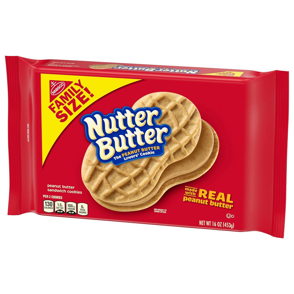 Nutter Butter Family Size Peanut Butter Sandwich Cookies, 16 oz – Mindful Portion-Controlled Snack for Break Time