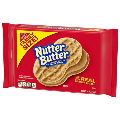 Nutter Butter Family Size Peanut Butter Sandwich Cookies, 16 oz – Mindful Portion-Controlled Snack for Break Time