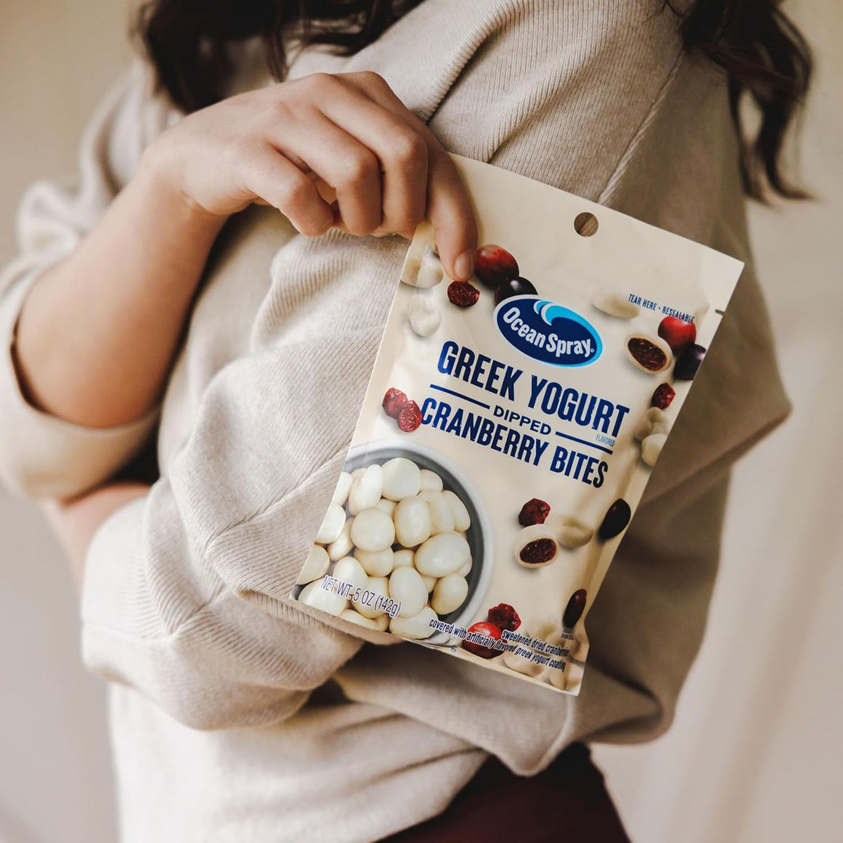 Ocean Spray Greek Yogurt Dried Cranberries, Guilt Free Pantry Snack for Self Care and Mindful Snacking