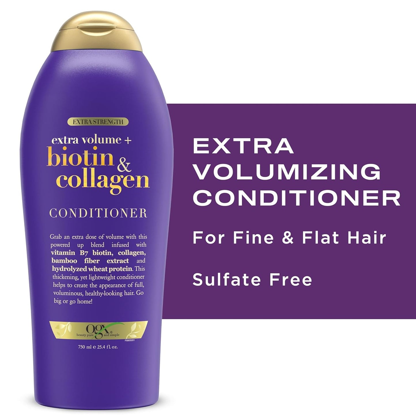 OGX Biotin & Collagen Volumizing Conditioner – Self-Care Shower Essential for Thinning Hair Wellness Rituals