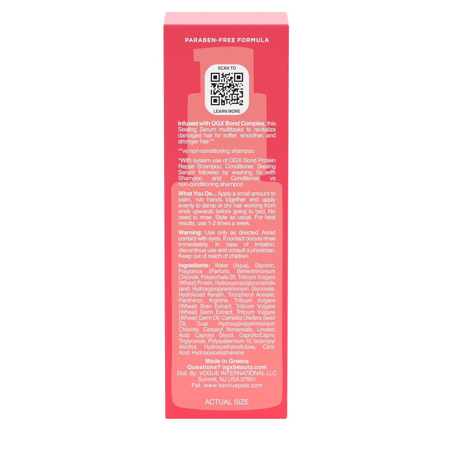 OGX Bond Protein Repair Sealing Serum – Thoughtful Birthday Gift for Women Who Love Hair Care, 1.7 fl oz