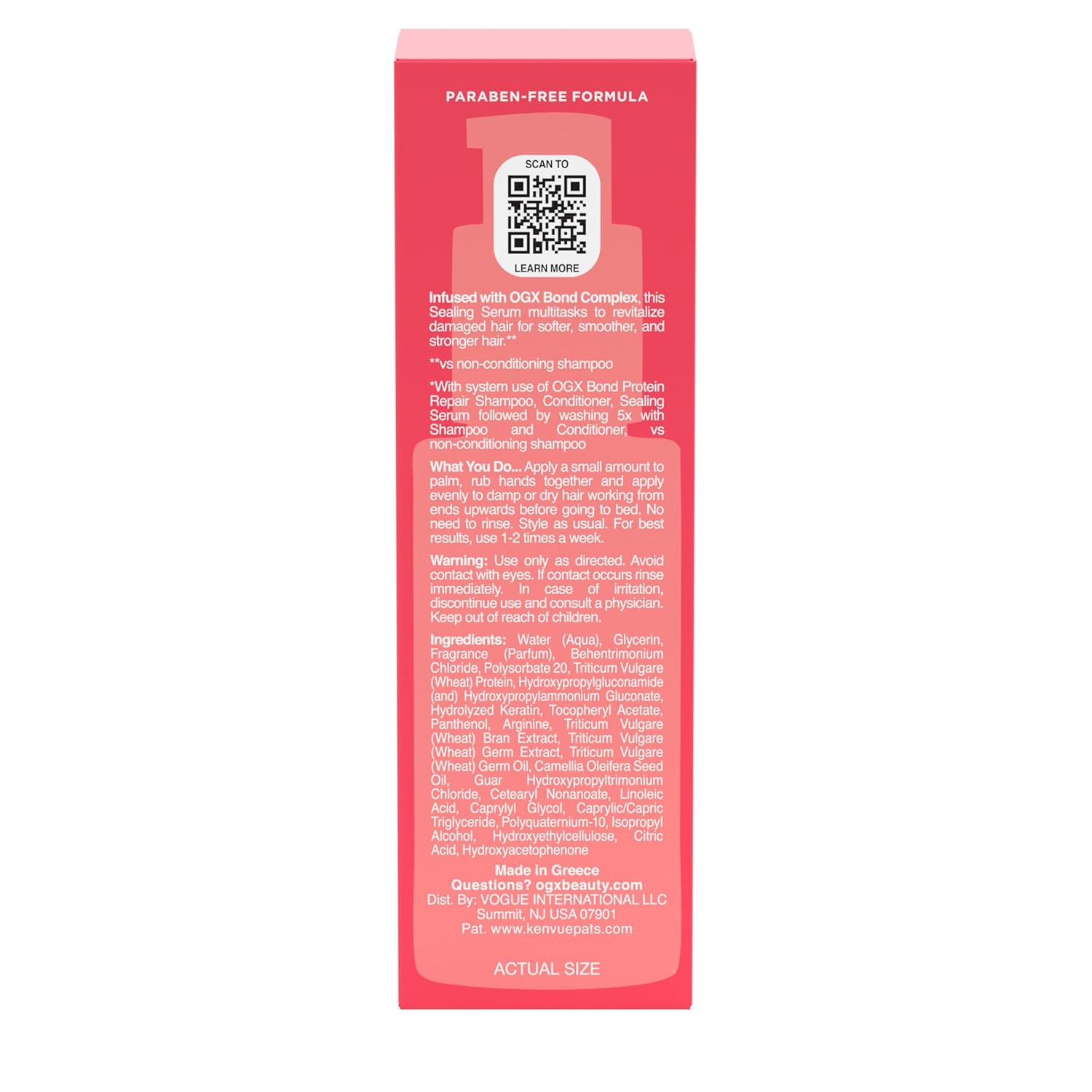 OGX Bond Protein Repair Sealing Serum – Thoughtful Birthday Gift for Women Who Love Hair Care, 1.7 fl oz