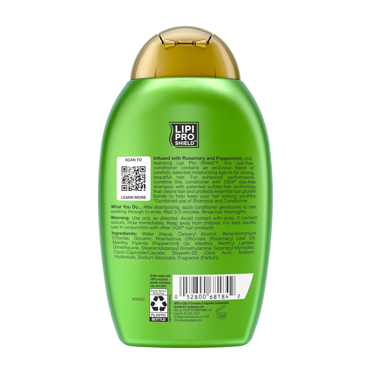 OGX Clarifying Strength + Rosemary Mint Conditioner – Spa-Like Shower Ritual for Oily Hair, Weekly Scalp Reset
