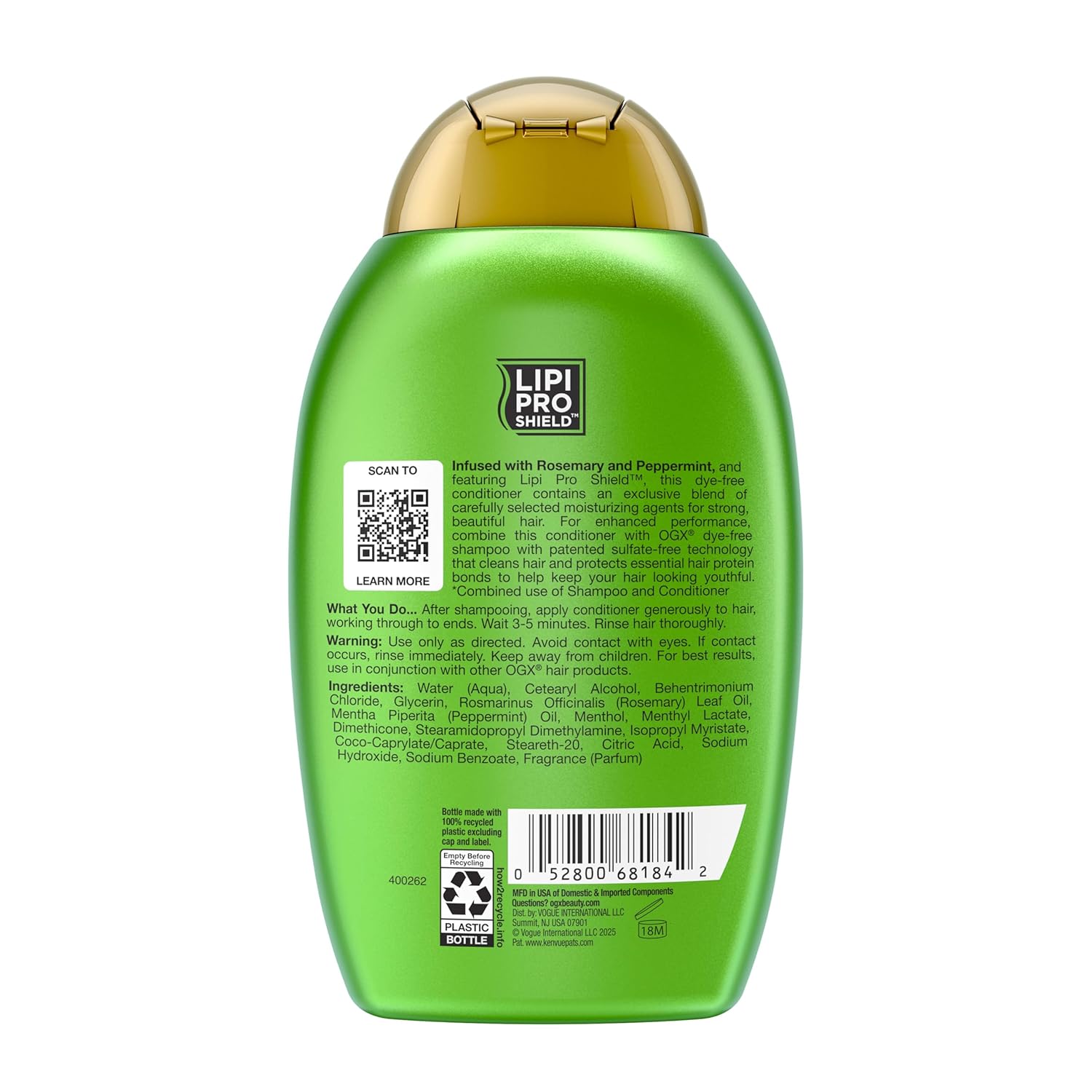 OGX Clarifying Strength + Rosemary Mint Conditioner – Spa-Like Shower Ritual for Oily Hair, Weekly Scalp Reset