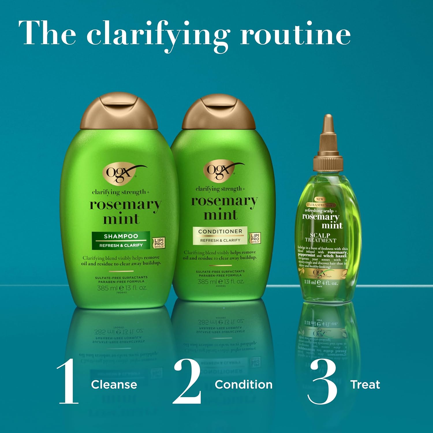 OGX Clarifying Strength + Rosemary Mint Conditioner – Spa-Like Shower Ritual for Oily Hair, Weekly Scalp Reset