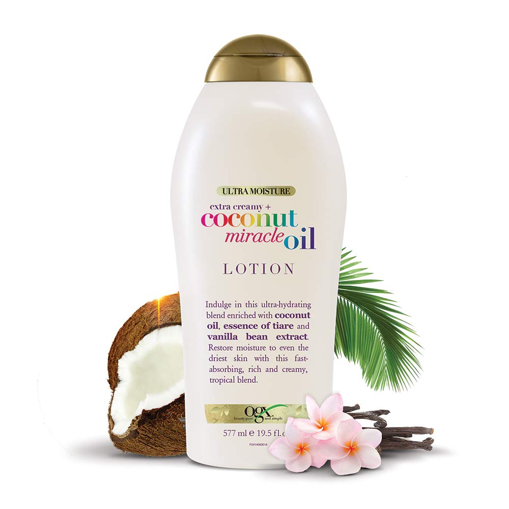 OGX Coconut Miracle Oil Body Lotion 3-Pack – Tropical Vanilla Scented Stocking Stuffer and Birthday Gift Set for Women