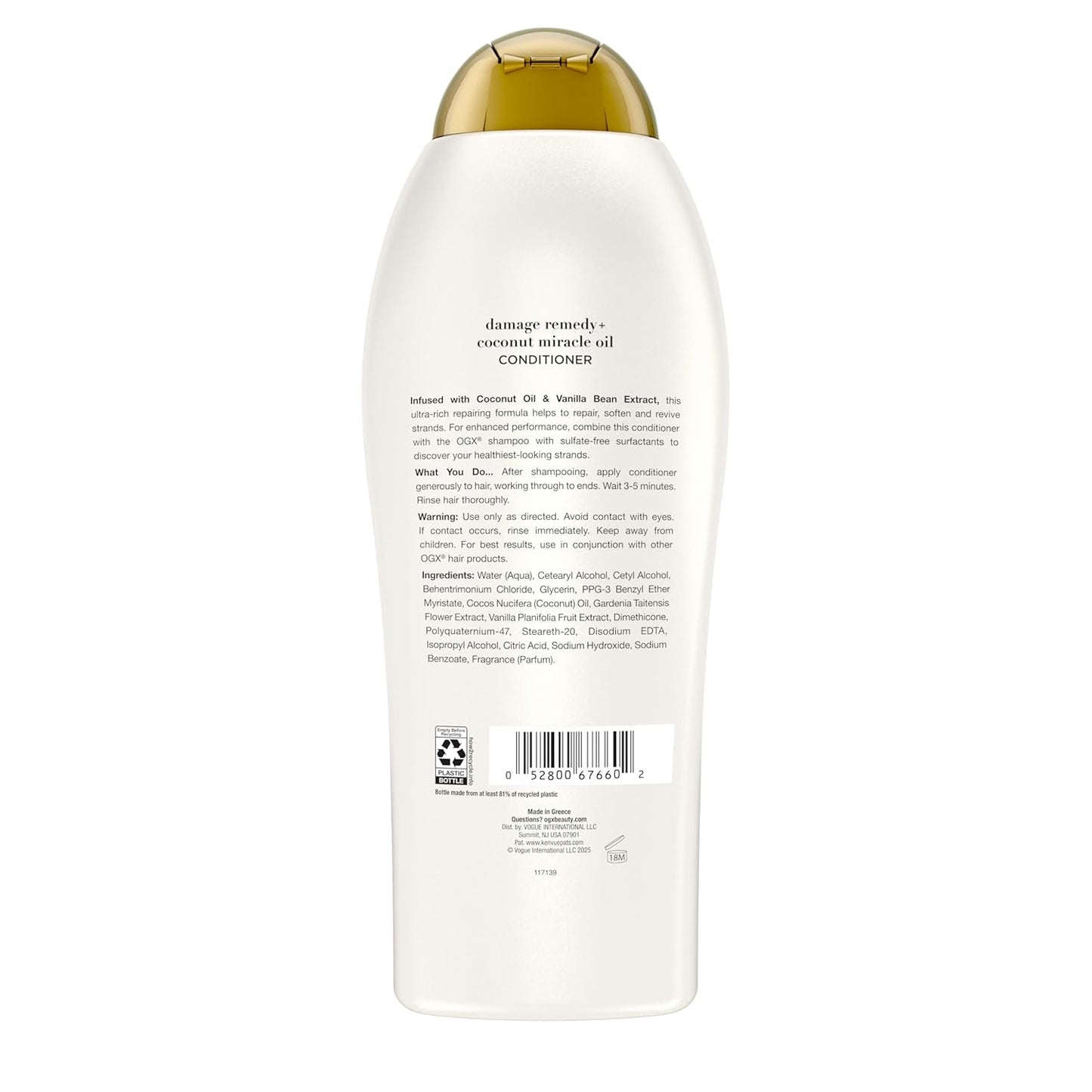OGX Coconut Miracle Oil Conditioner – Thoughtful Self-Care Gift for Women with Dry Hair