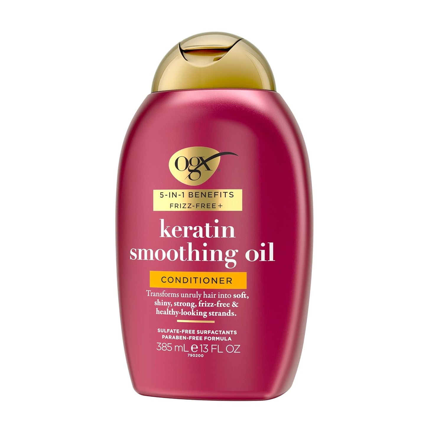 OGX Frizz-Free + Keratin Smoothing Conditioner – Mindful Self-Care Ritual for Daily Hair Renewal at Home
