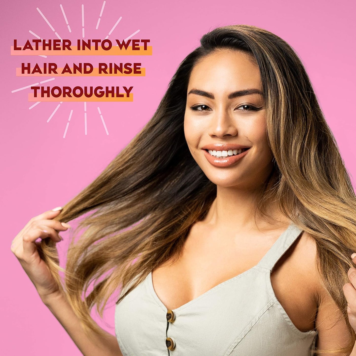 OGX Frizz-Free + Keratin Smoothing Oil Shampoo – Streamlined Vanity Essential for Frizzy Hair, 13 Fl Oz