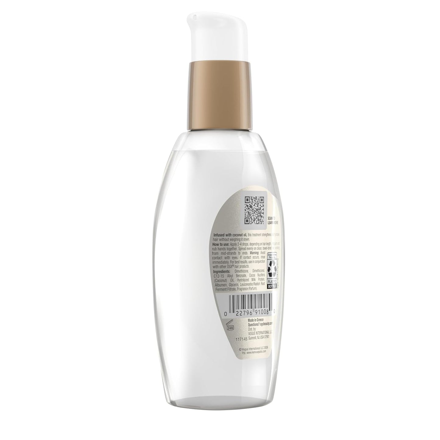 OGX Nourishing + Coconut Milk Anti-Breakage Serum, 4 Fl Oz – Daily Hair Repair Ritual for Curly, Textured, and Breakage-Prone Hair