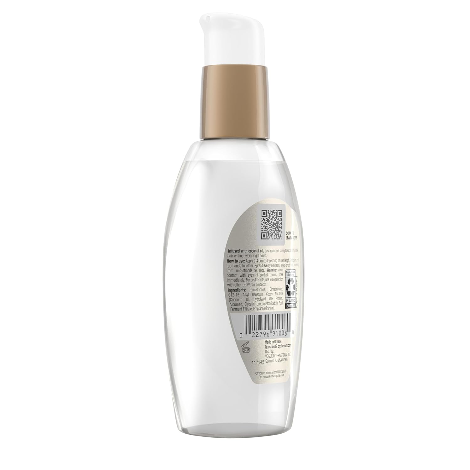 OGX Nourishing + Coconut Milk Anti-Breakage Serum, 4 Fl Oz – Daily Hair Repair Ritual for Curly, Textured, and Breakage-Prone Hair