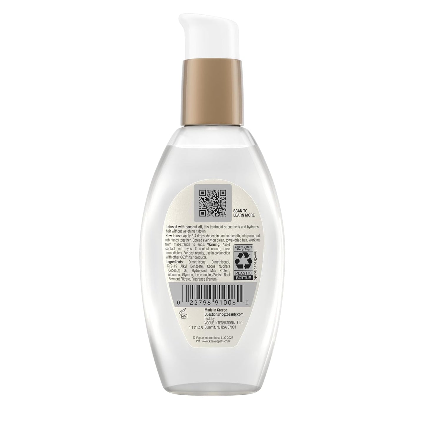 OGX Nourishing + Coconut Milk Anti-Breakage Serum, 4 Fl Oz – Daily Hair Repair Ritual for Curly, Textured, and Breakage-Prone Hair