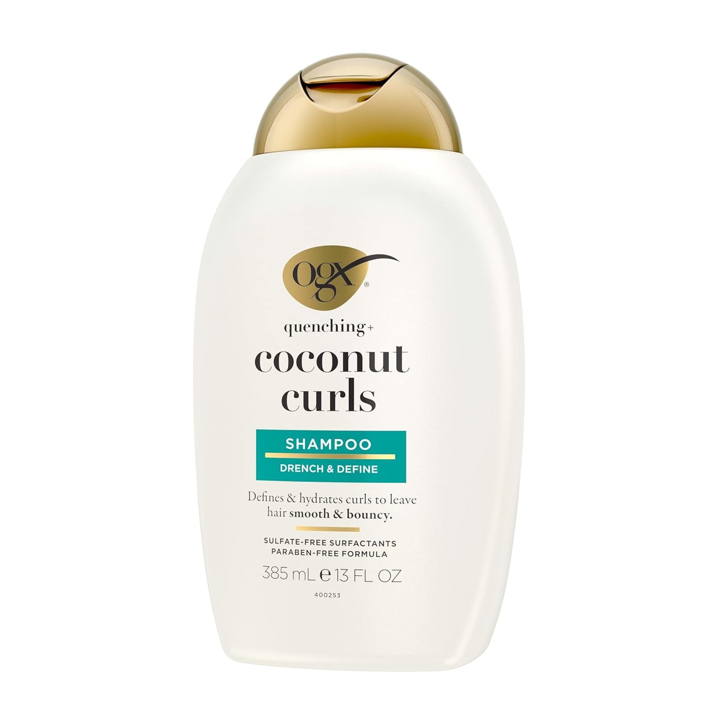 OGX Quenching + Coconut Curl-Defining Shampoo – Mindful Shower Ritual for Wavy and Curly Hair, 13 fl oz
