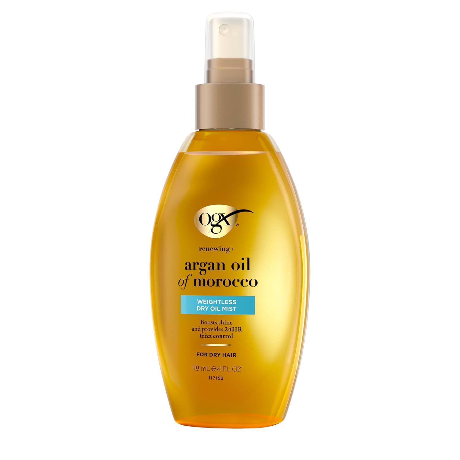 OGX Renewing Argan Oil of Morocco Weightless Healing Dry Oil Spray – Premium Salon-Quality Smoothing Treatment for Split Ends, 4 Fl Oz