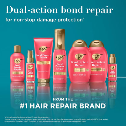 OGX Repair & Protect Heat Protect Spray – Bond Protein Repair Mist for Spa-Night Hair Ritual, 6.5 fl oz