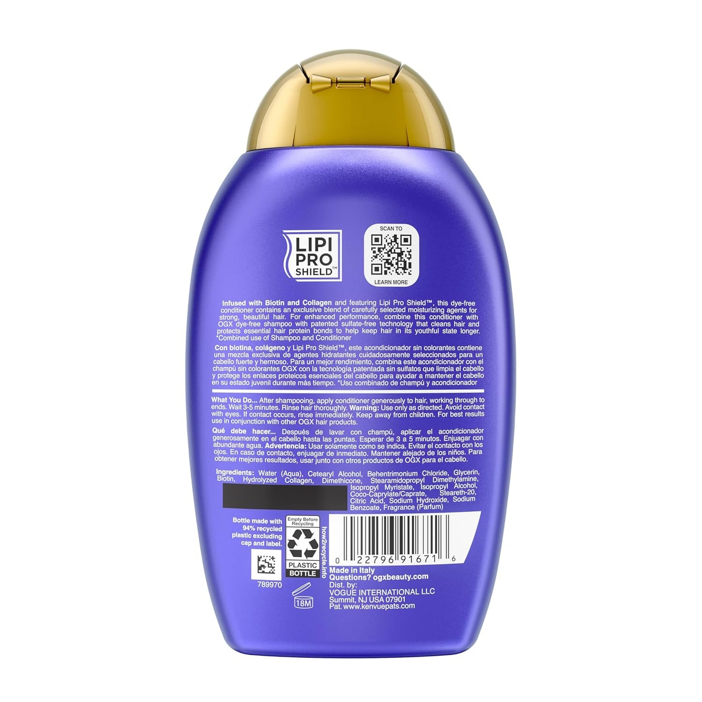 OGX Thick & Full Biotin & Collagen Volumizing Conditioner – Thoughtful Birthday Gift for Her with Fine Hair, 72-Hour Volume, 25.4 fl oz 2-Pack