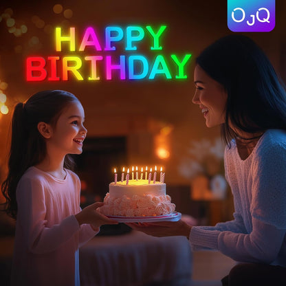 OJQ Light Up Letters LED Marquee – Personalized Birthday Gift for Her, Music Sync Room Decor