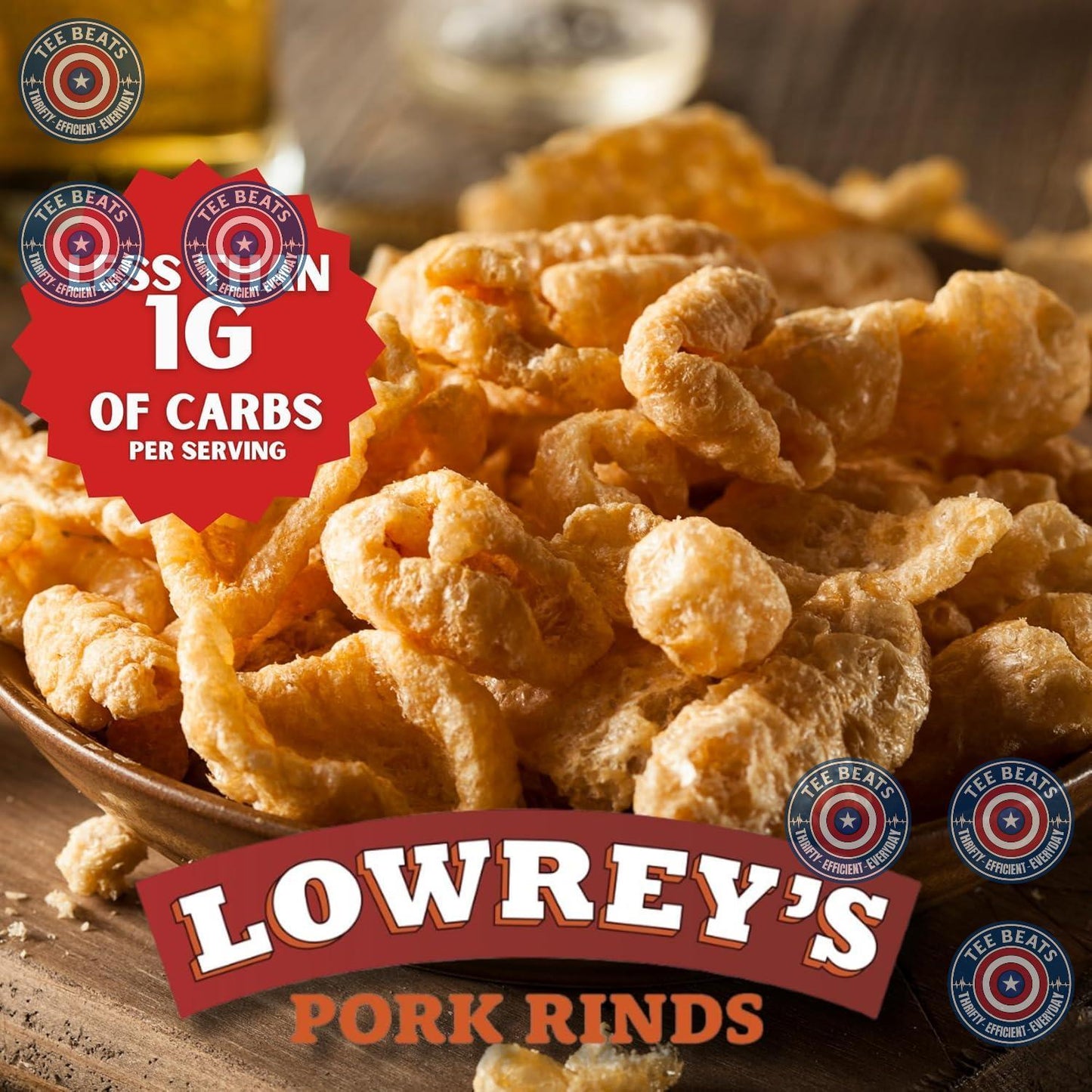 only 6g total fat per serving (under half the fat of typical fried pork rinds)