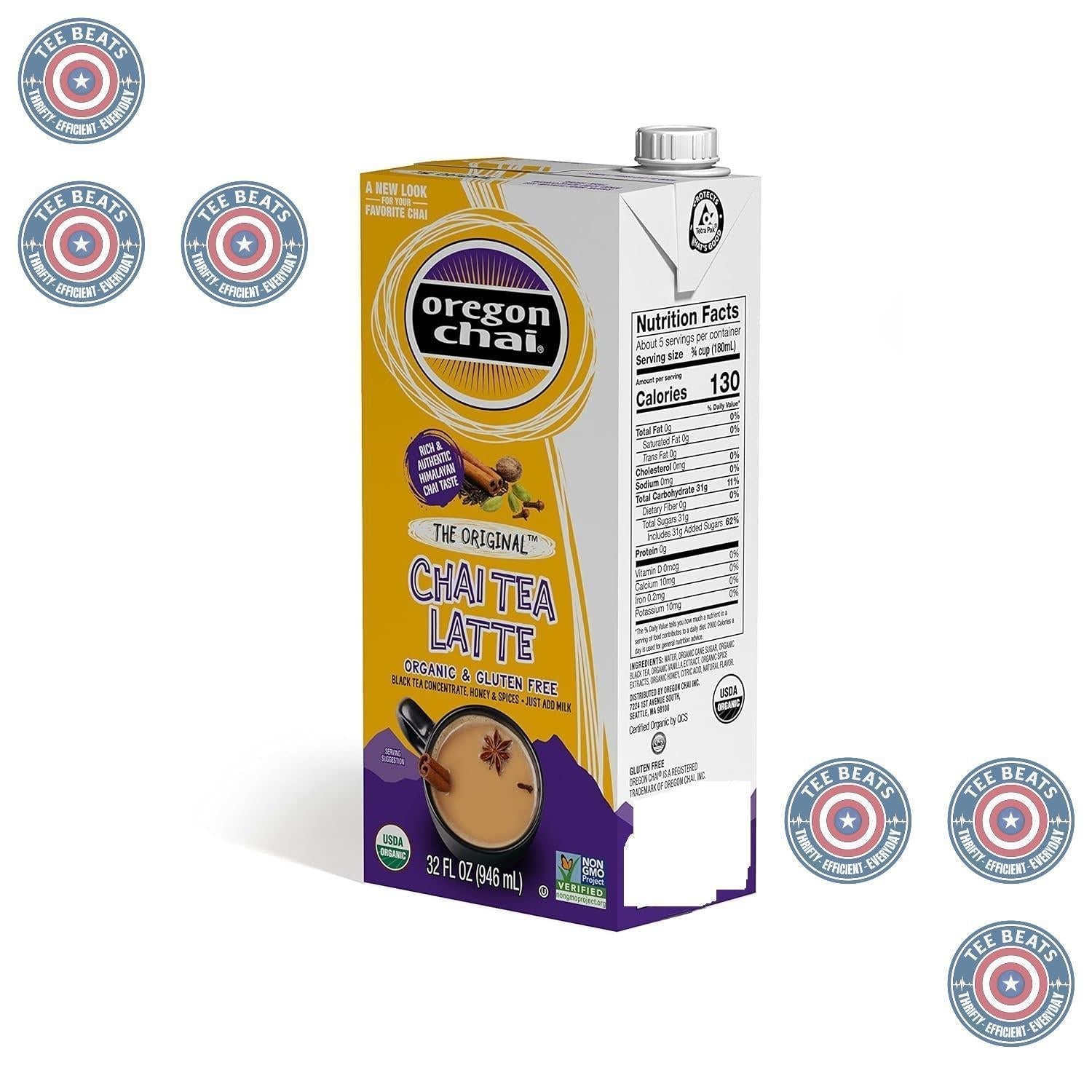 Oregon Chai Original Chai Concentrate for Cozy Home Gatherings, 32 fl oz Spiced Tea for Brunch and Hosting