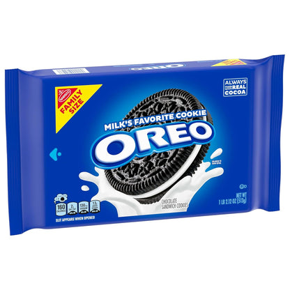 OREO Chocolate Sandwich Cookies, Family Size 3-Pack – Road Trip Travel Snack, Resealable Pouches