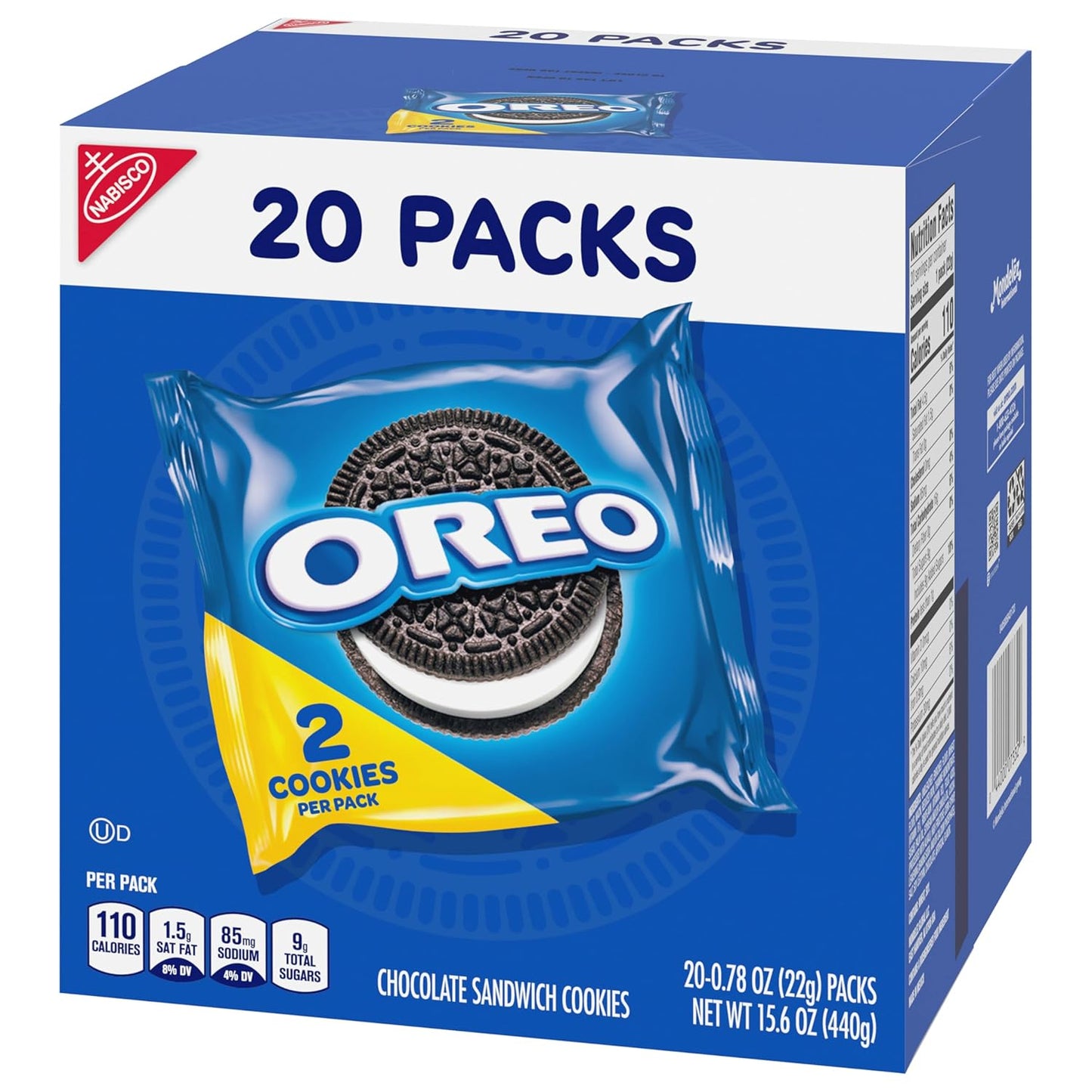 OREO Chocolate Sandwich Cookies Snack Packs – Halloween Party Favors & Trick-or-Treat Goody Bags, 20 Individually Wrapped Packs