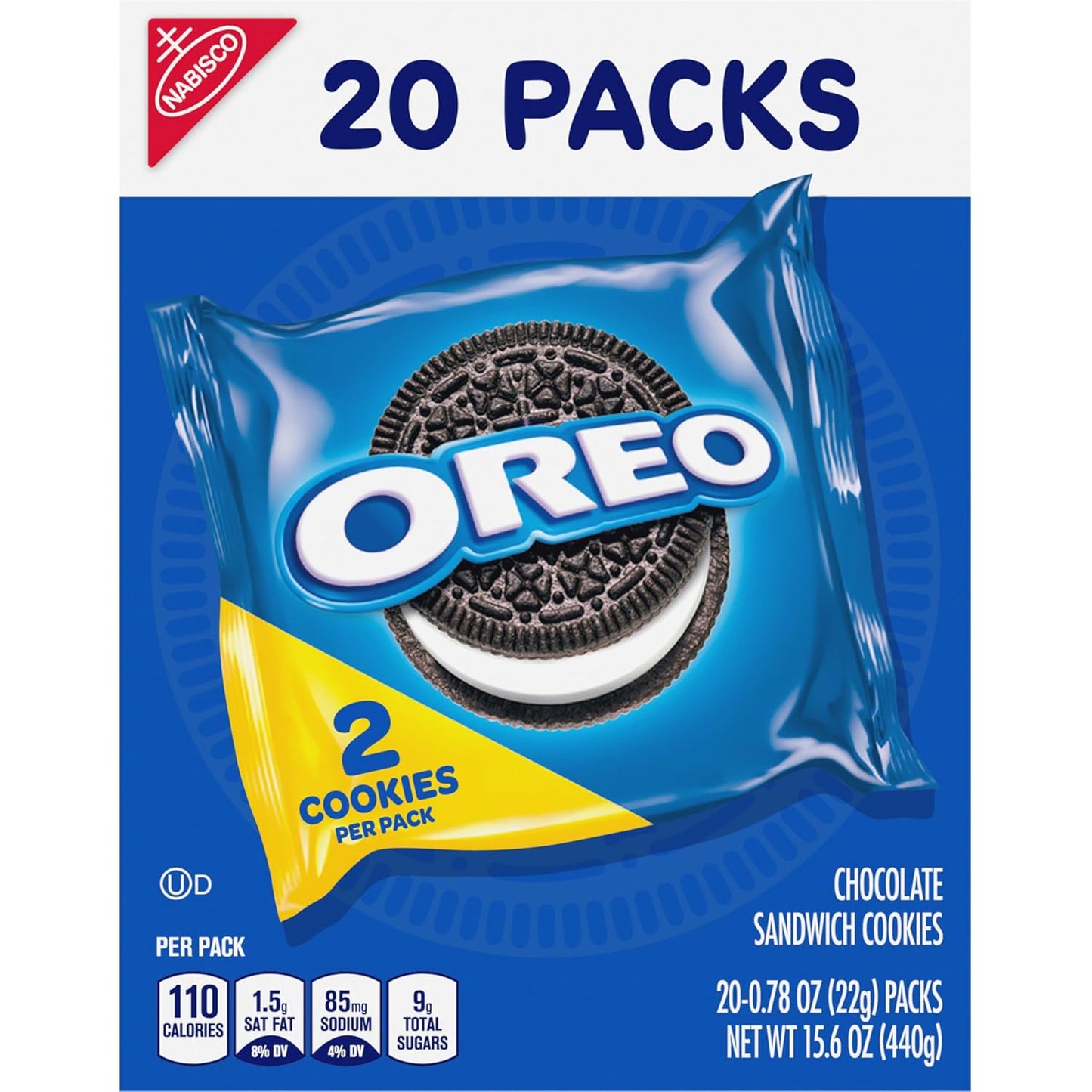 OREO Chocolate Sandwich Cookies Snack Packs – Halloween Party Favors & Trick-or-Treat Goody Bags, 20 Individually Wrapped Packs