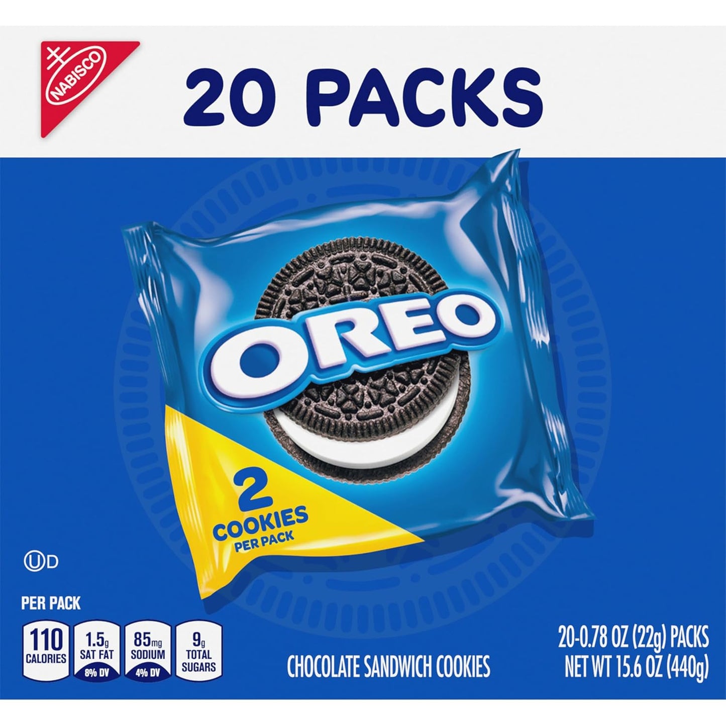 OREO Chocolate Sandwich Cookies Snack Packs – Halloween Party Favors & Trick-or-Treat Goody Bags, 20 Individually Wrapped Packs