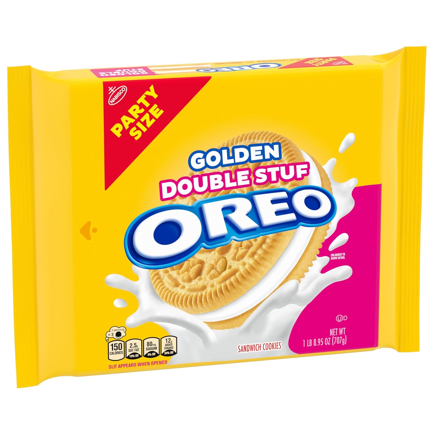 OREO Double Stuf Golden Sandwich Cookies as a Sweet Care Package Gift for Nieces and Nephews, 24.95 oz