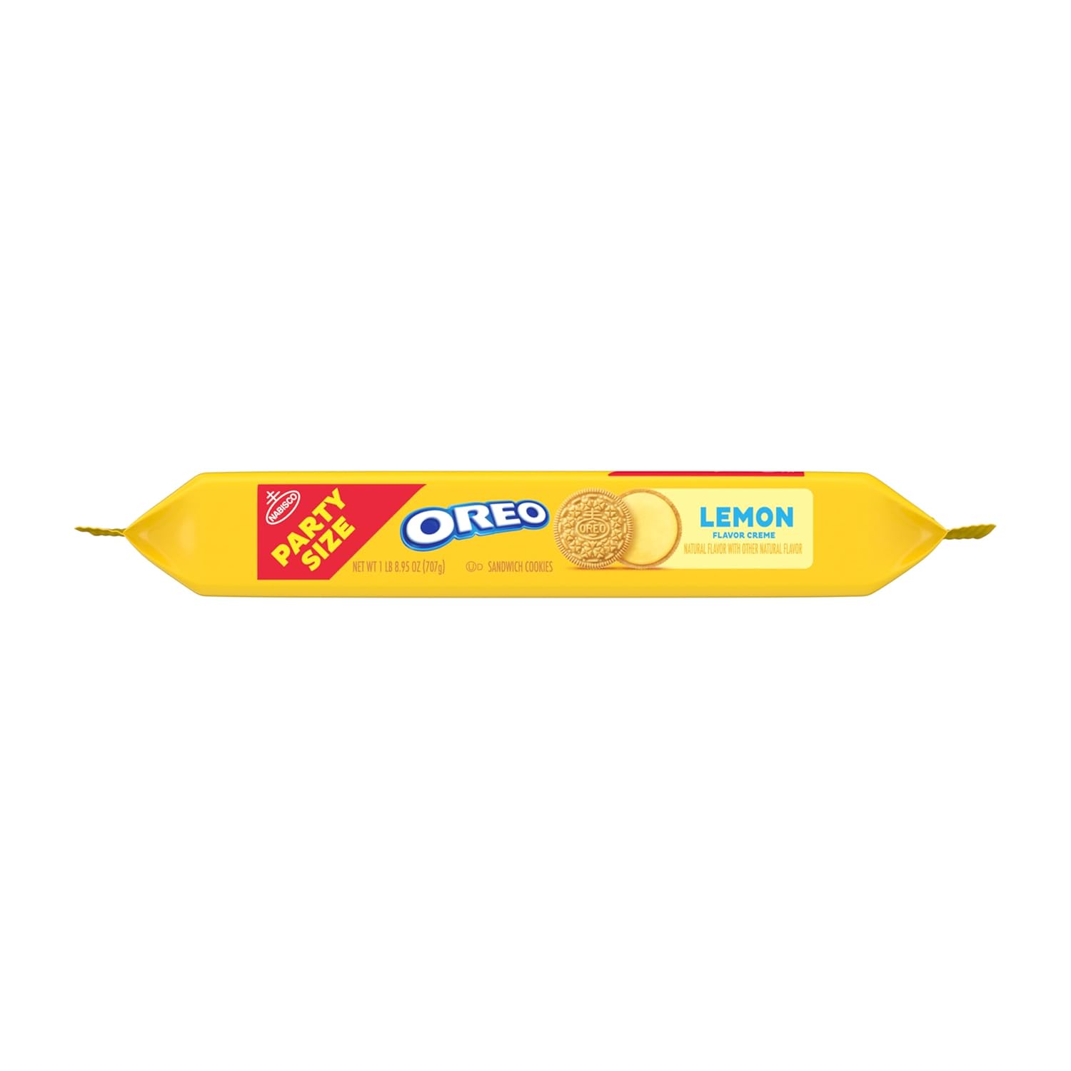 OREO Lemon Creme Cookies Party Size – Citrus Dessert Gift for Mom, 24.95 oz Resealable Pouch