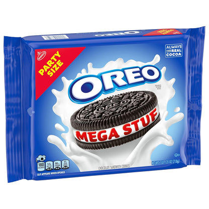 OREO Mega Stuf Chocolate Sandwich Cookies, Party Size 25.35 oz – Birthday Gift Box for Cookie Lovers